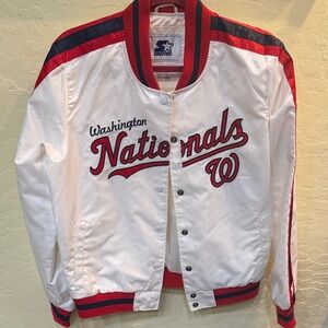 Washington Nationals Starter Women's Varsity Bomber Jacket Size XL